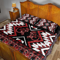 Personalised Aotearoa Waitangi Quilt Bed Set Taniko Motifs - Mania Gecko LT7 - Polynesian Pride