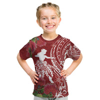 Personalised Hawaii Wahine Kid T Shirt Women's Day Ohia Lehua LT7 Red - Polynesian Pride