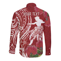 Personalised Hawaii Wahine Long Sleeve Button Shirt Women's Day Ohia Lehua LT7 - Polynesian Pride