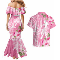 Personalised Hawaii Wahine Couples Matching Mermaid Dress and Hawaiian Shirt Women's Day Maui Lokelani Roses LT7 - Polynesian Pride
