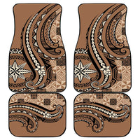 Tonga Ngatu Car Mats Vintage Brown Manulua Motifs LT7 - Polynesian Pride