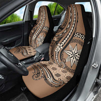 Tonga Ngatu Car Seat Cover Vintage Brown Manulua Motifs