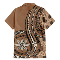 Personalized Tonga Ngatu Family Matching Mermaid Dress and Hawaiian Shirt Vintage Brown Manulua Motifs