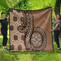 Tonga Ngatu Quilt Vintage Brown Manulua Motifs