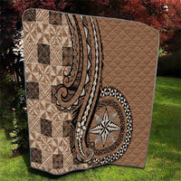 Tonga Ngatu Quilt Vintage Brown Manulua Motifs