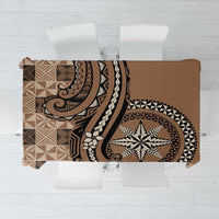 Tonga Ngatu Tablecloth Vintage Brown Manulua Motifs LT7 Brown - Polynesian Pride