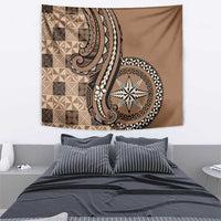 Tonga Ngatu Tapestry Vintage Brown Manulua Motifs