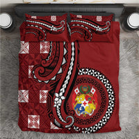 Tonga Ngatu Bedding Set Iconic Red Manulua Motifs