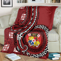 Tonga Ngatu Blanket Iconic Red Manulua Motifs LT7 - Polynesian Pride