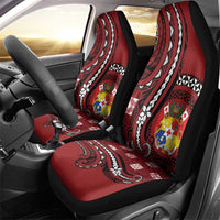 Tonga Ngatu Car Seat Cover Iconic Red Manulua Motifs