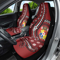 Tonga Ngatu Car Seat Cover Iconic Red Manulua Motifs