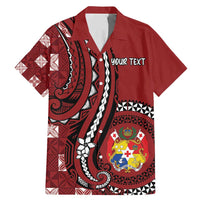 Personalized Tonga Ngatu Family Matching Mermaid Dress and Hawaiian Shirt Iconic Red Manulua Motifs