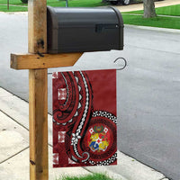 Tonga Ngatu Garden Flag Iconic Red Manulua Motifs LT7 - Polynesian Pride