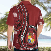 Personalized Tonga Ngatu Hawaiian Shirt Iconic Red Manulua Motifs LT7 - Polynesian Pride