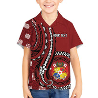 Personalized Tonga Ngatu Hawaiian Shirt Iconic Red Manulua Motifs LT7 - Polynesian Pride