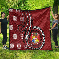 Tonga Ngatu Quilt Iconic Red Manulua Motifs