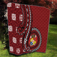 Tonga Ngatu Quilt Iconic Red Manulua Motifs