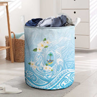 Guam Fishhook Mix Guasali Flowers Laundry Basket Dreaming Turquoise LT7 Turquoise - Polynesian Pride