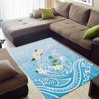 Guam Fishhook Mix Guasali Flowers Area Rug Dreaming Turquoise LT7 - Polynesian Pride