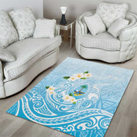 Guam Fishhook Mix Guasali Flowers Area Rug Dreaming Turquoise LT7 - Polynesian Pride