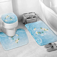 Guam Fishhook Mix Guasali Flowers Bathroom Set Dreaming Turquoise LT7 Mat Set Only (3 pcs) One Size Turquoise - Polynesian Pride