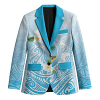 Guam Fishhook Mix Guasali Flowers Blazer Dreaming Turquoise LT7 Unisex Turquoise - Polynesian Pride
