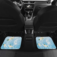 Guam Fishhook Mix Guasali Flowers Car Mats Dreaming Turquoise LT7 Set 2pcs - Back Turquoise - Polynesian Pride
