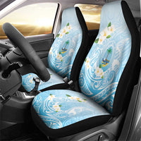 Guam Fishhook Mix Guasali Flowers Car Seat Cover Dreaming Turquoise LT7 - Polynesian Pride