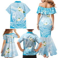 Guam Fishhook Mix Guasali Flowers Family Matching Mermaid Dress and Hawaiian Shirt Dreaming Turquoise