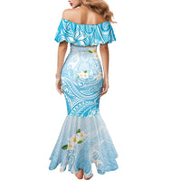 Guam Fishhook Mix Guasali Flowers Family Matching Mermaid Dress and Hawaiian Shirt Dreaming Turquoise