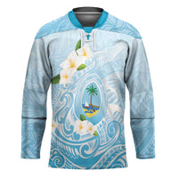 Guam Fishhook Mix Guasali Flowers Hockey Jersey Dreaming Turquoise LT7 Unisex Turquoise - Polynesian Pride