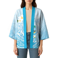 Guam Fishhook Mix Guasali Flowers Kimono Dreaming Turquoise LT7 - Polynesian Pride
