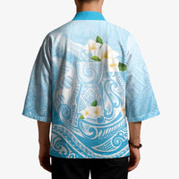 Guam Fishhook Mix Guasali Flowers Kimono Dreaming Turquoise LT7 - Polynesian Pride