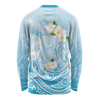 Guam Fishhook Mix Guasali Flowers Long Sleeve Shirt Dreaming Turquoise LT7 - Polynesian Pride
