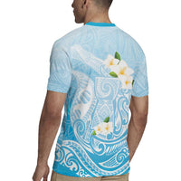 Guam Fishhook Mix Guasali Flowers Rugby Jersey Dreaming Turquoise LT7 - Polynesian Pride