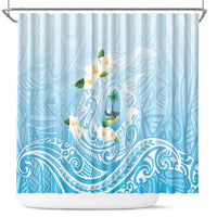 Guam Fishhook Mix Guasali Flowers Shower Curtain Dreaming Turquoise LT7 Turquoise - Polynesian Pride