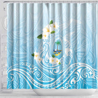 Guam Fishhook Mix Guasali Flowers Shower Curtain Dreaming Turquoise LT7 - Polynesian Pride