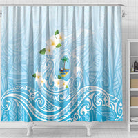 Guam Fishhook Mix Guasali Flowers Shower Curtain Dreaming Turquoise LT7 - Polynesian Pride