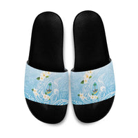 Guam Fishhook Mix Guasali Flowers Slide Sandals Dreaming Turquoise LT7 Turquoise - Polynesian Pride