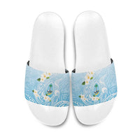 Guam Fishhook Mix Guasali Flowers Slide Sandals Dreaming Turquoise LT7 Turquoise - Polynesian Pride