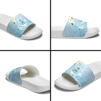 Guam Fishhook Mix Guasali Flowers Slide Sandals Dreaming Turquoise LT7 - Polynesian Pride