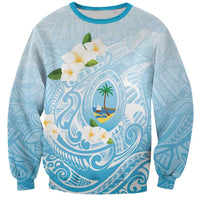 Guam Fishhook Mix Guasali Flowers Sweatshirt Dreaming Turquoise LT7 Unisex Turquoise - Polynesian Pride