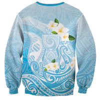 Guam Fishhook Mix Guasali Flowers Sweatshirt Dreaming Turquoise LT7 - Polynesian Pride