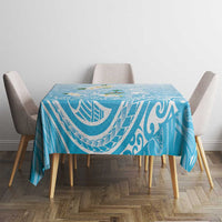 Guam Fishhook Mix Guasali Flowers Tablecloth Dreaming Turquoise LT7 - Polynesian Pride