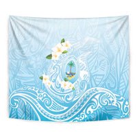 Guam Fishhook Mix Guasali Flowers Tapestry Dreaming Turquoise LT7 - Polynesian Pride