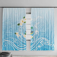 Guam Fishhook Mix Guasali Flowers Window Curtain Dreaming Turquoise LT7 With Hooks Turquoise - Polynesian Pride