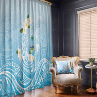 Guam Fishhook Mix Guasali Flowers Window Curtain Dreaming Turquoise LT7 - Polynesian Pride