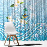 Guam Fishhook Mix Guasali Flowers Window Curtain Dreaming Turquoise LT7 - Polynesian Pride