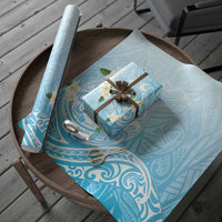 Guam Fishhook Mix Guasali Flowers Wrapping Paper Dreaming Turquoise LT7 - Polynesian Pride