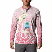 Guam Fishhook Mix Guasali Flowers Button Sweatshirt Dreaming Coral LT7 - Polynesian Pride